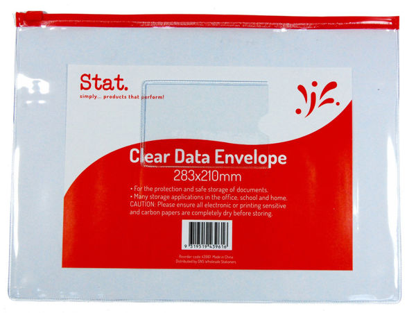 Picture of DATA FILE ENVELOPE STAT 283X210MM TRANSP