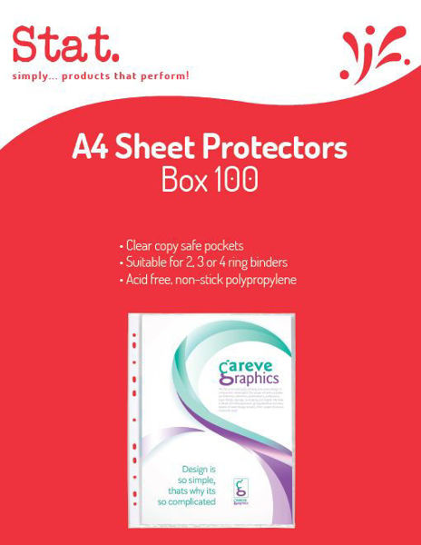 Picture of SHEET PROTECTORS STAT A4 BX100