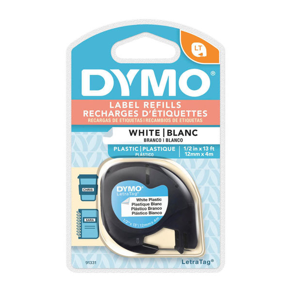 Picture of Dymo LT Plastic 12mm x 4m White