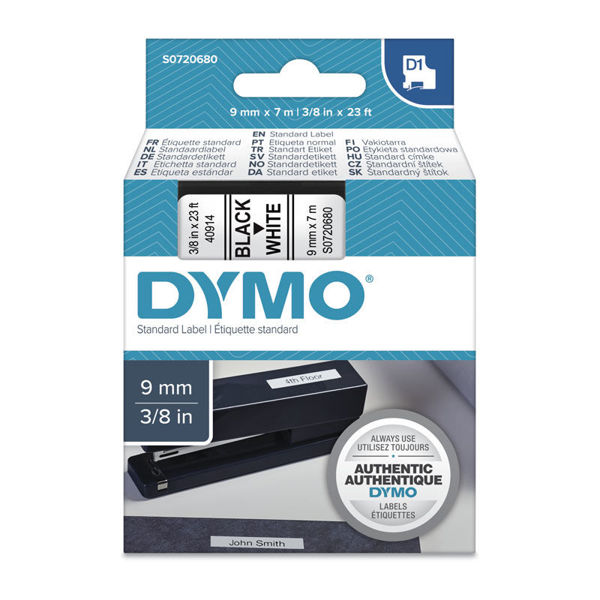 Picture of DYMO D1 Blk on Wht 9mm x7m Tape
