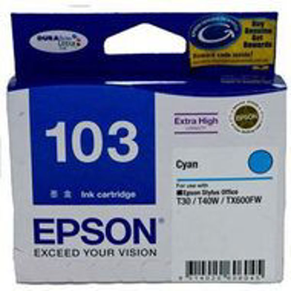 Picture of Epson 103 EHY Cyan Ink Cart