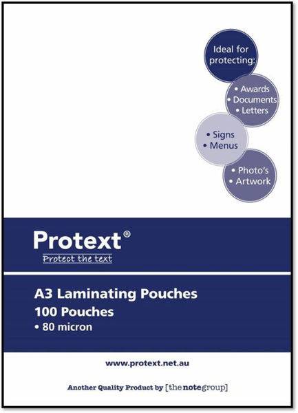 Picture of PROTEXT A3 80 MICRON LAMINATING POUCHES