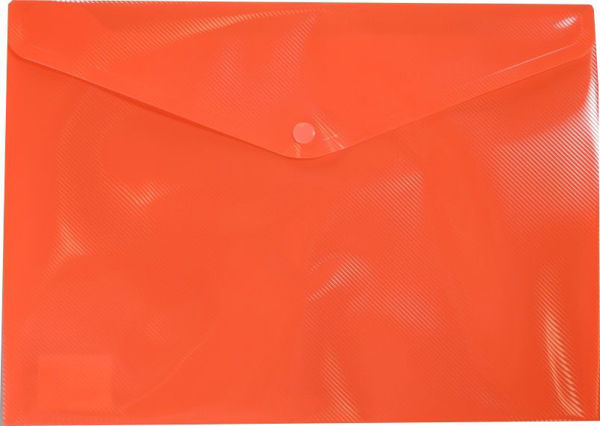 Picture of PLASTIC DOCUMENT WALLET - A4 - ORANGE