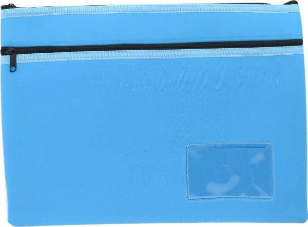 Picture of NEOPRENE 2 ZIP LRG PENCIL CASE - LIGHT BLUE