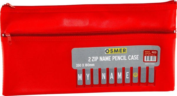 Picture of PVC 2 ZIP ALPHABET PENCIL CASE - RED