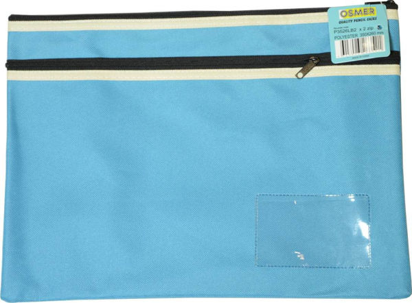Picture of POLYESTER 2 ZIP LRG PENCIL CASE - LIGHT