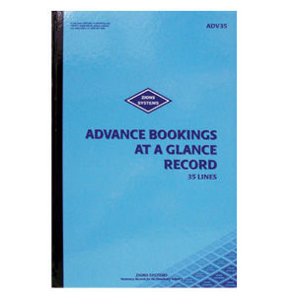 Picture of ZIONS ADV35 BOOKINGS AT A GLANCE 35 LINES