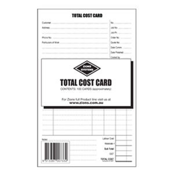 Picture of ZIONS TCC - TOTAL COST CARD
