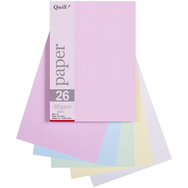 Picture of QUILL PAPER A5 80GSM PASTEL ASSORTED PACK 250