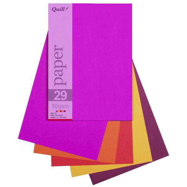 Picture of QUILL PAPER A5 80GSM HOT ASSORTED PACK 250