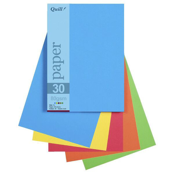 Picture of QUILL PAPER A5 80GSM BRIGHT ASSORTED PACK 250