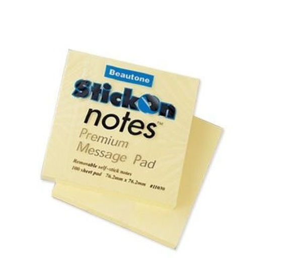 Picture of STICK ON NOTES 76MM X 76MM YELLOW