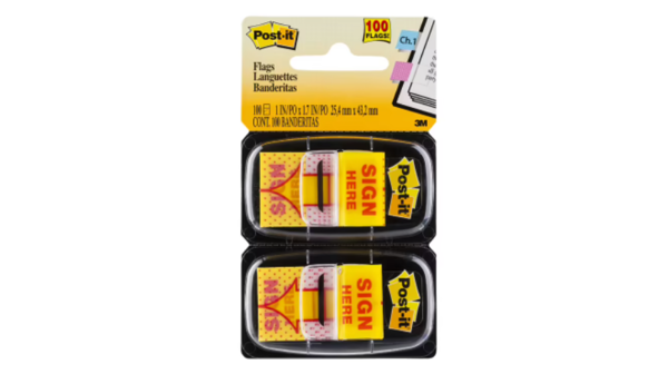 Picture of 3M POST IT FLAGS SIGN HERE TWIN PACK