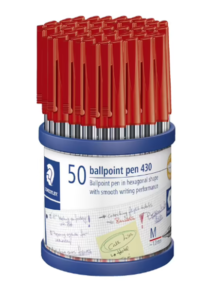 Picture of STAEDTLER STICK 430 MEDIUM RED CUP50