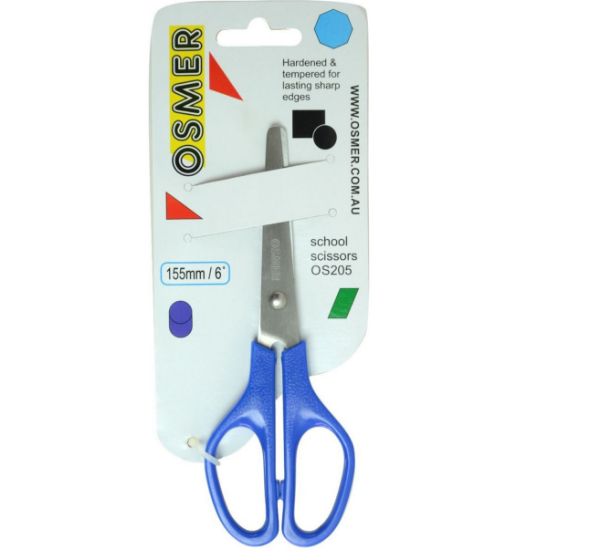 Picture of OSMER 155mm SCHOOL SCISSORS BLUE WIDE