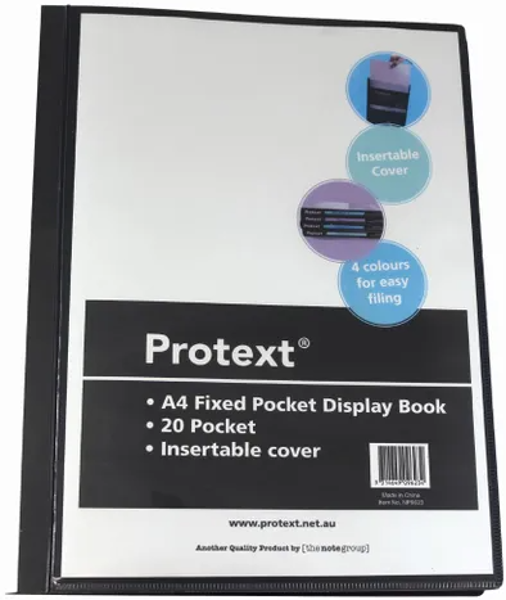 Picture of PROTEXT FIXED DISPLAY BOOK 20 POCKET BLACK