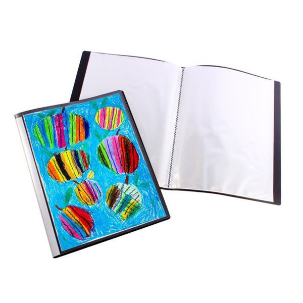 Picture of QUILL DISPLAY BOOK FIXED INSERT PP A2 20 POCKET BLACK