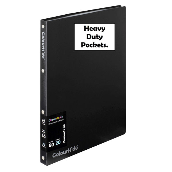 Picture of COLOURHIDE DISPLAY BOOK REFILLABLE 20 SHEET BLACK
