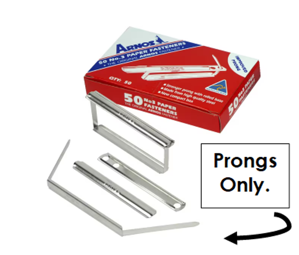 Picture of FASTENERS METAL ARNOS NO 3 PRONGS ONLY PK50