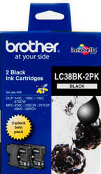 Picture of Brother LC38 Black Twin Pack