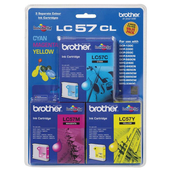 Picture of Brother LC57 CMY Colour Pack