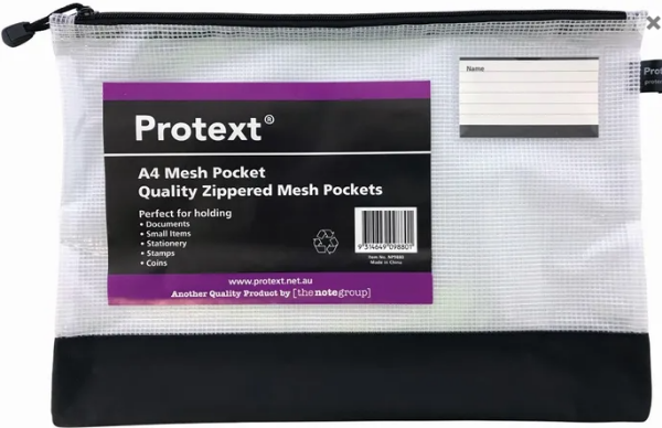 Picture of A4 MESH POUCH WITH NOTE HOLDER - PROTEXT