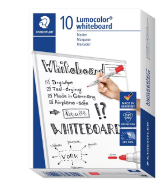 Picture of LUMOCOLOR RED BOX 10 WHITEBOARD MARKER BULLET