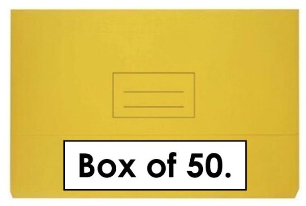 Picture of BANTEX DOC WALLET BRD 230GSM FC YELLOW BOX 50
