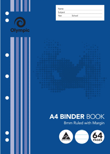 Picture of OLYMPIC A4 BINDER BOOK 8MM 64 PAGE