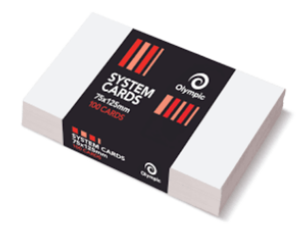 Picture of OLYMPIC PLAIN SYSTEM CARDS 125X75MM (5X3) WHITE