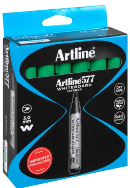 Picture of ARTLINE 577 WHITEBOARD MARKER GREEN BX12
